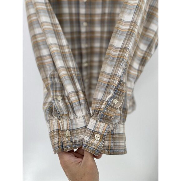 Old Navy Men’s Plaid Flannel Long Sleeve 100% Cotton Button up Shirt Sz XXL Flaw - Picture 9 of 13